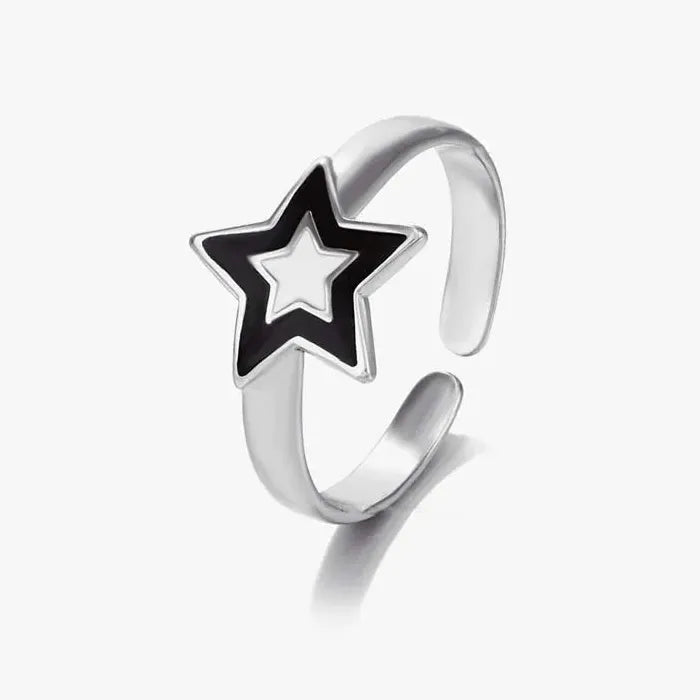 Adjustable Geometric Titanium Steel Ring for Women Wedding Gift Jewelry Accessory