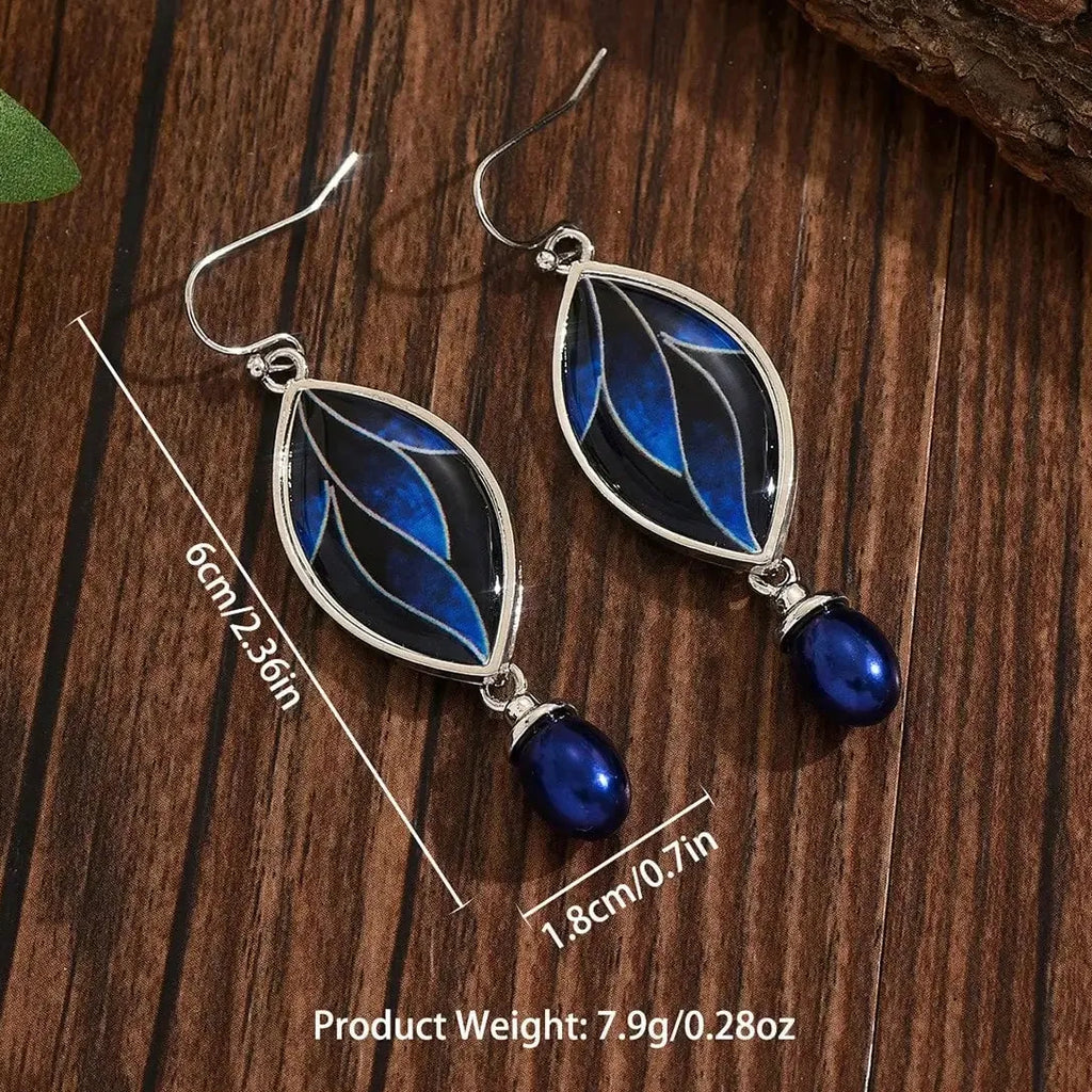 Handmade Vintage Copper Gemstone Boho Dangle Drop Hook Earrings