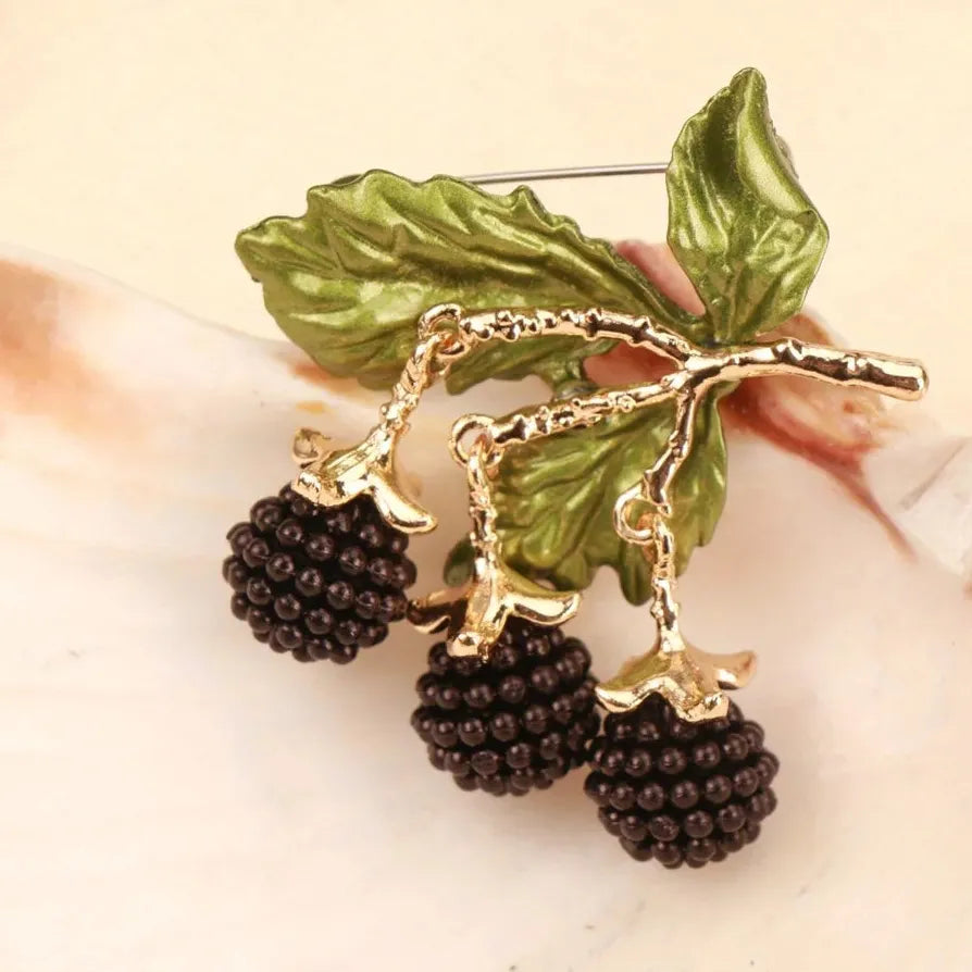 Luxury Mulberry Fruit Berry Brooch Pin for Men & Women Jewelry Accessory