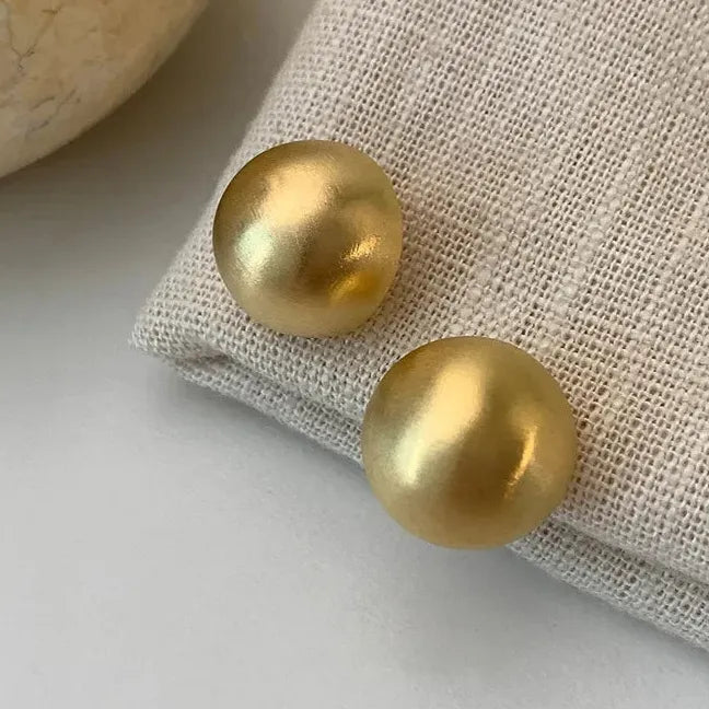 European Style Punk Geometric Gold Metal Round Stud Earrings for Women