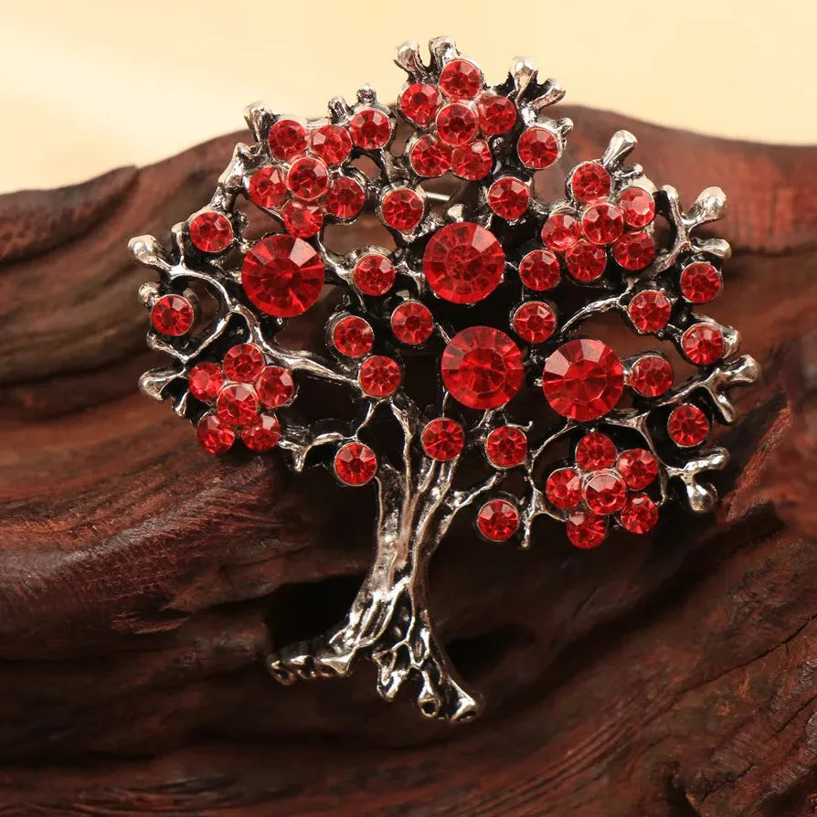 Vintage Classic Fortune Tree Brooch Pin Gift for Men & Women