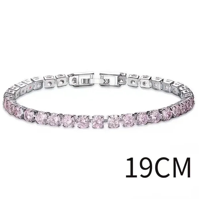 Elegant Women's Cubic Zirconia Link Chain Bracelet Gift Jewelry