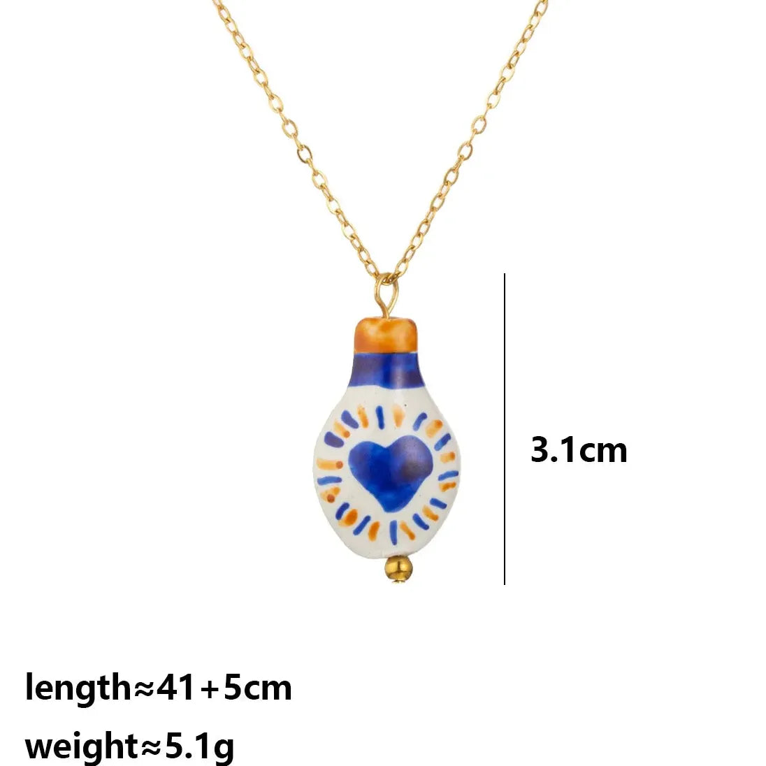 Stainless Steel Geometric Moon Heart Evil Eye Pendant Necklace for Women Jewelry