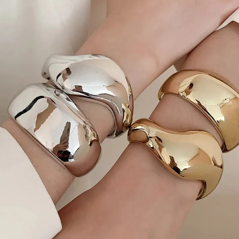 Acrylic Geometric Twisted Open Bangle Bracelet for Women Vintage Style