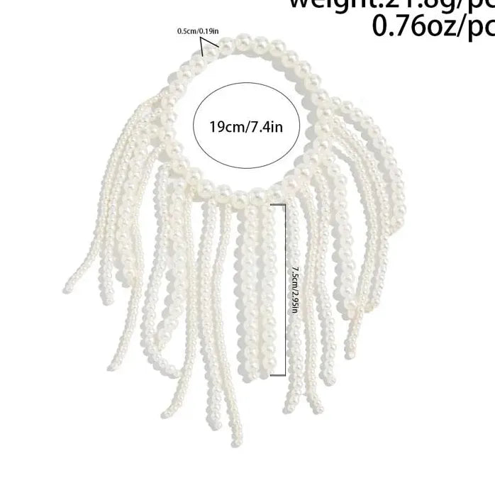 Retro Imitation Pearl Bead Tassel Bracelet Women Luxury Wedding Jewelry Gift