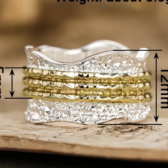 Two Tone Irregular Brass Geometric Finger Rings for Women 2026