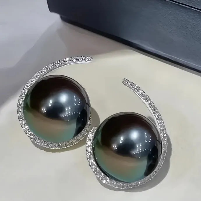 Simulated Pearl Drop Earrings with CZ Cubic Zirconia Brass Alloy for Wedding Party