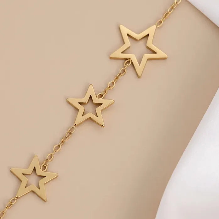 Stainless Steel Hollow Star Finger Bracelet Retro Casual Women's Jewelry Charm