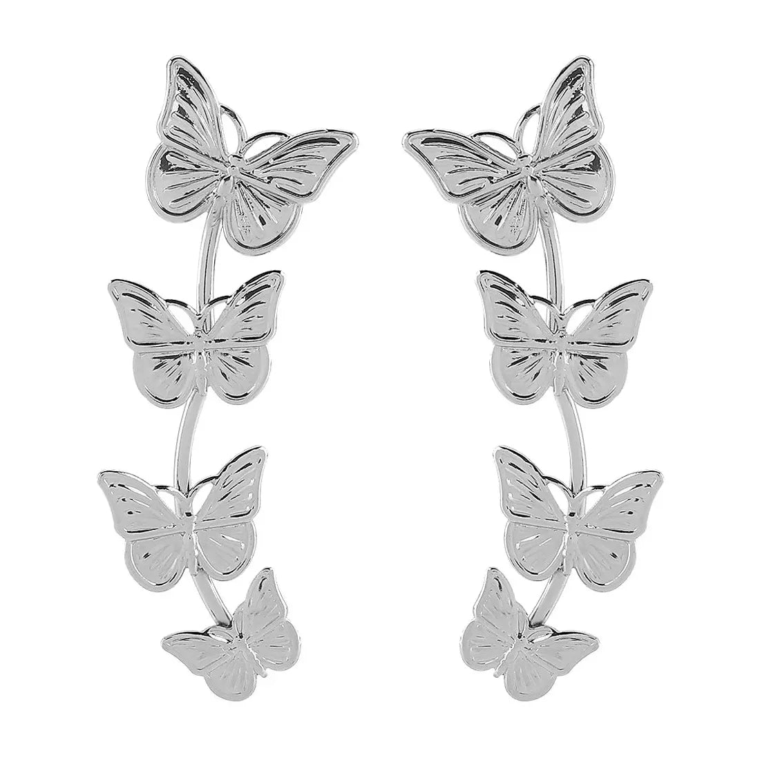 Vintage Zinc Alloy Butterfly Tassel Dangle Earrings for Women