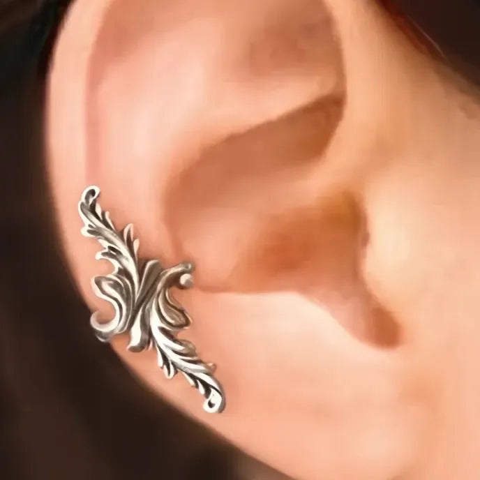 Carved Geometric Punk Clip Earrings for Women Vintage Silver Gold Copper Alloy Ear Clips
