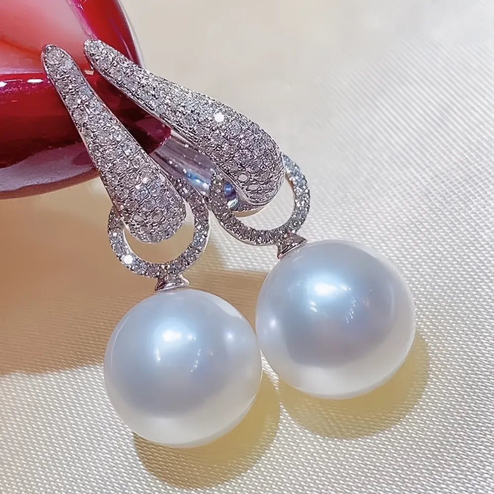 Silver Color Cross Hoop Earrings for Women Cubic Zirconia Crystal Fashion Jewelry Trends