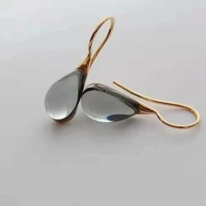Gold Crystal Hook Dangle Earrings Natural Stone Drop Jewelry for Women Wedding