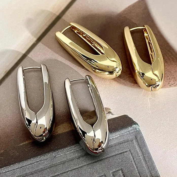 Geometry Water Drop Earrings for Women Punk Gold Statement Fashion Jewelry