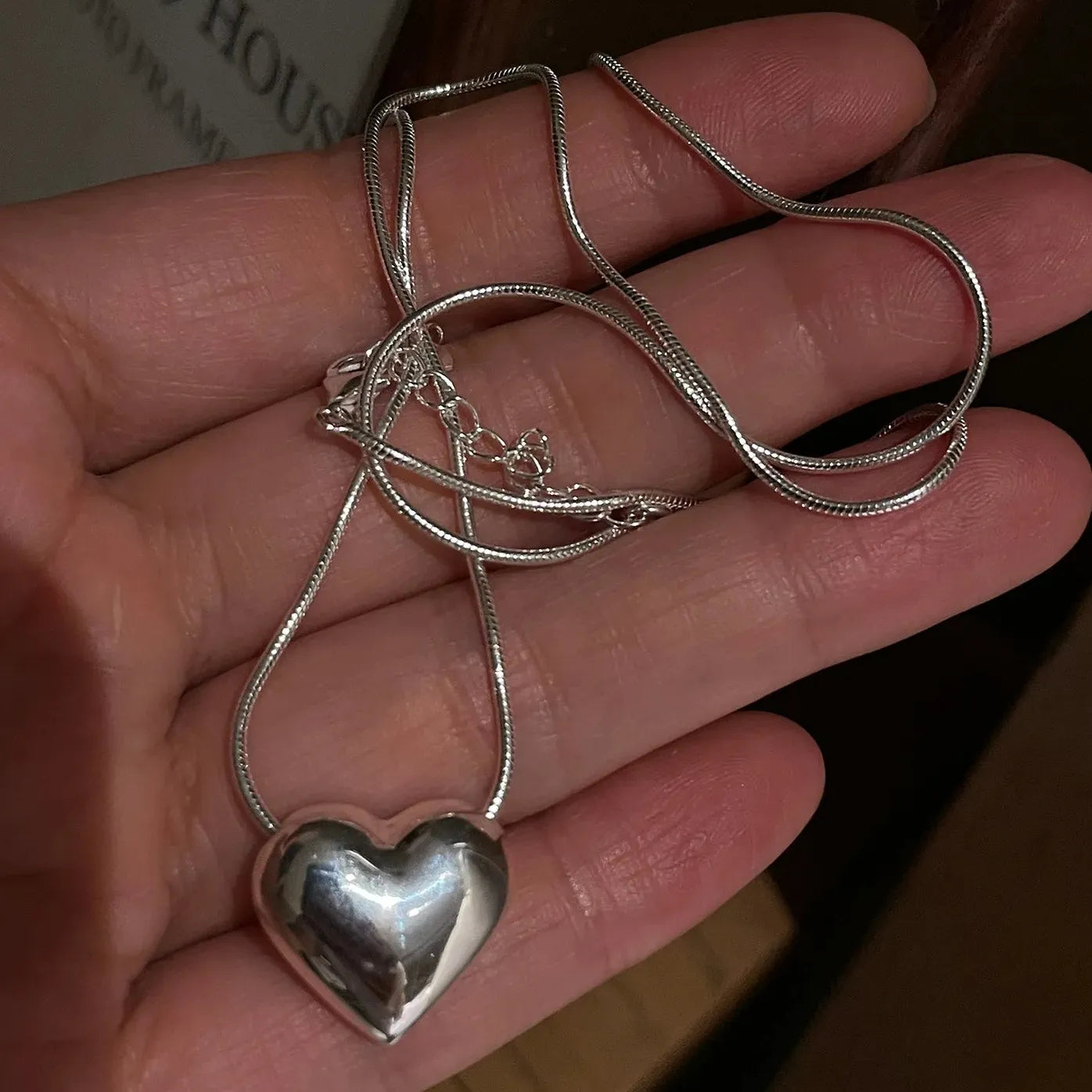 Vintage Thorn Heart Crystal Pendant Necklace Gothic Jewelry Gift for Men Women