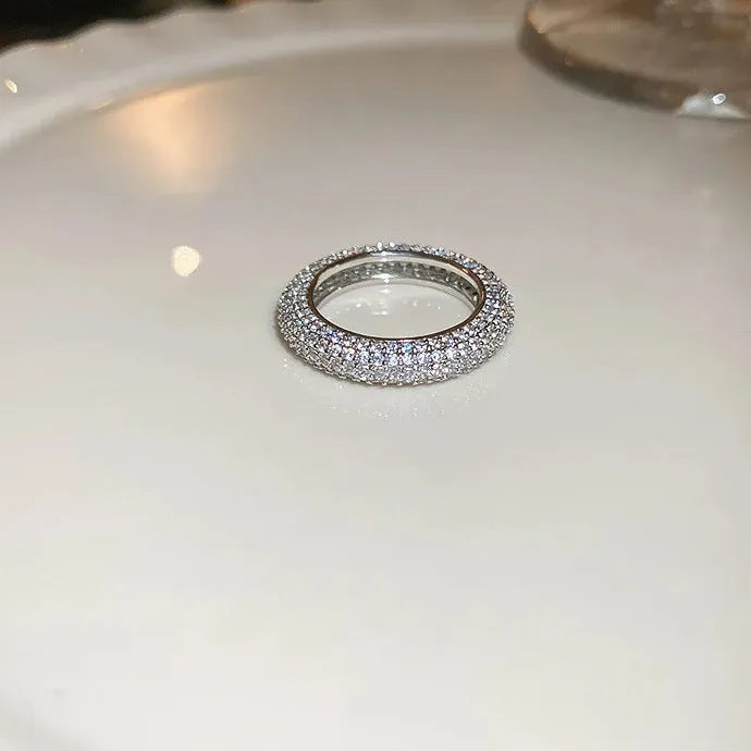 Fashion Copper Wedding Ring for Women Micro Paved Cubic Zirconia Engagement Jewelry