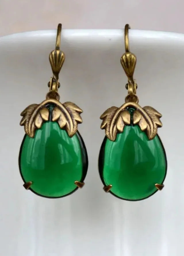Geometric Double Color Round Stone Dangle Earrings for Women Party Jewelry