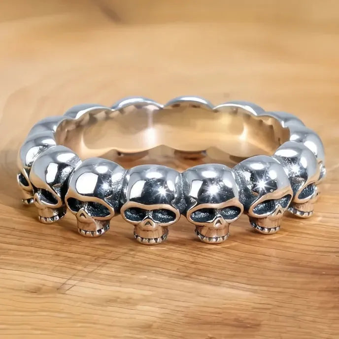 Punk Skull Ring Zinc Alloy Geometric Hip Hop Finger Jewelry for Men Women Gift