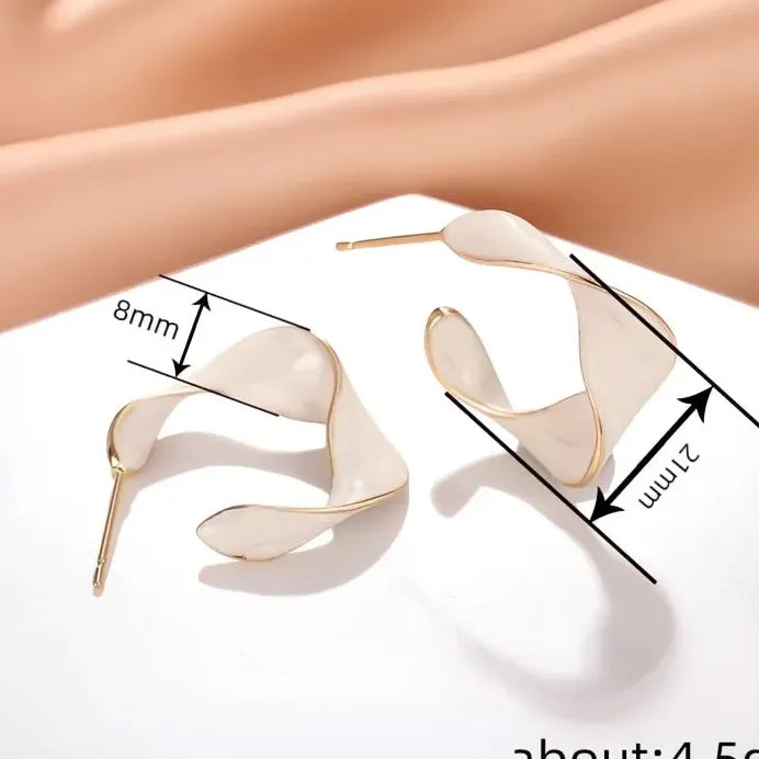 Charming Women’s Gold Geometric Twisty Hoop Earrings Fashion Jewelry