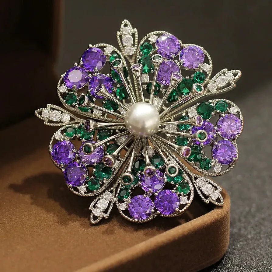 Luxury Floral Brooch for Men & Women Wedding Party Gift Accessory