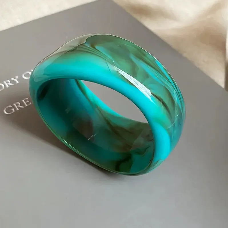 Vintage Irregular Wide-Face Bangle Bracelet Forest Design Jewelry Gift