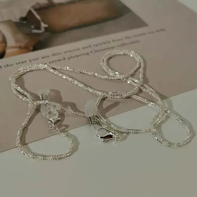 Silver Sparkling Zinc Alloy Geometric Glasses Chain Anti-Falling Cord Gift