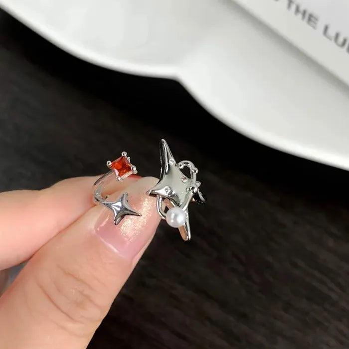 Gothic Butterfly Ring with Red Drop Glaze for Women Men Party Gift