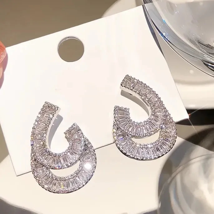 Shining Water-Drop Shape Cubic Zirconia Drop Earrings for Women Fashion Jewelry Gift
