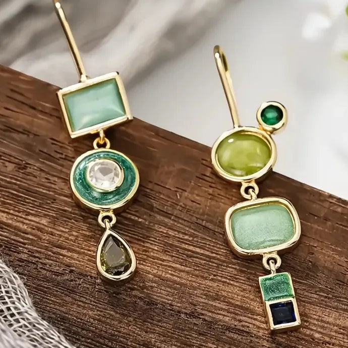 Bohemia Women Geometric Drop Earrings Copper Alloy CZ Jewelry for Party Daily