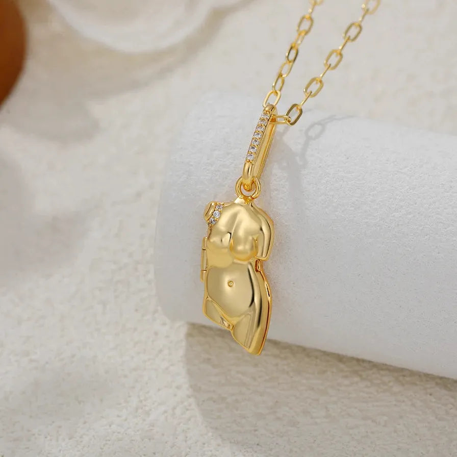 18K Gold Plated Stainless Steel Punk Body Chain Necklace for Women Gift