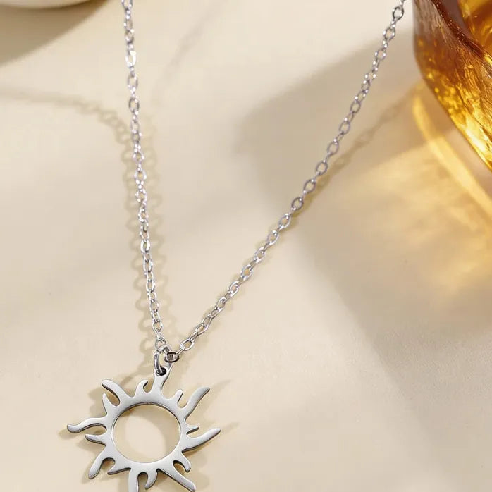 Stainless Steel Sun Moon Earrings & Adjustable Bracelet Women Retro Jewelry Gift
