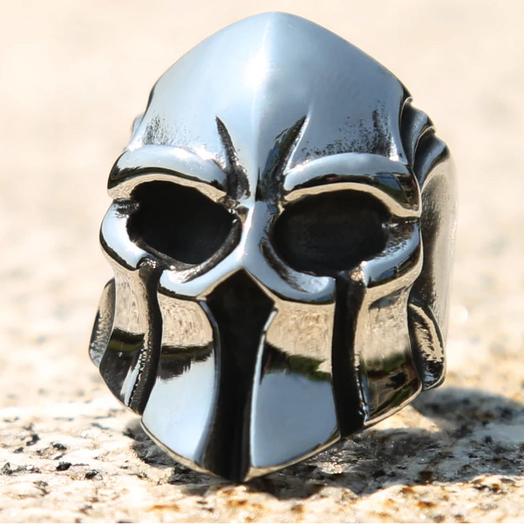 Spartan Helmet Ring Stainless Steel Viking Punk Biker Vintage Unisex Jewelry
