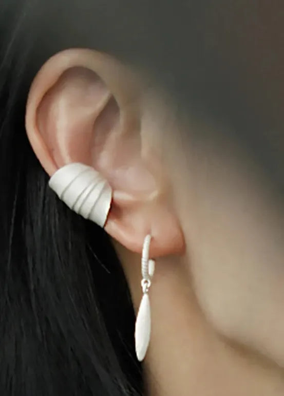 2024 Vintage Style Round Shell Texture Copper Alloy Clip Earrings Gift