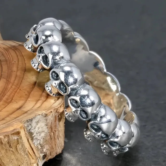 Punk Skull Ring Zinc Alloy Geometric Hip Hop Finger Jewelry for Men Women Gift