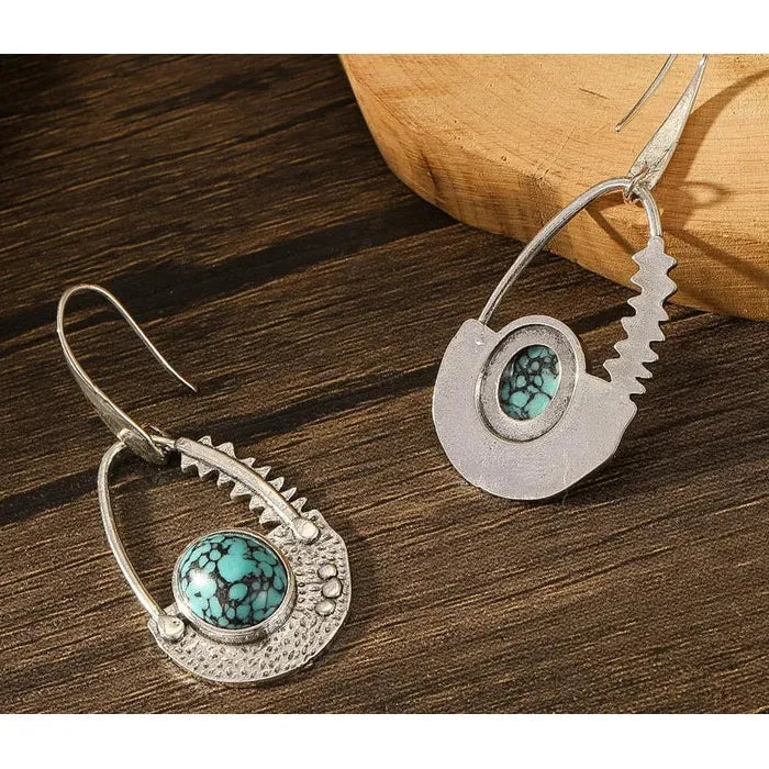 Silver Water Drop Dangle Earrings Natural Stone Zinc Alloy Bridal Wedding Jewelry Gifts