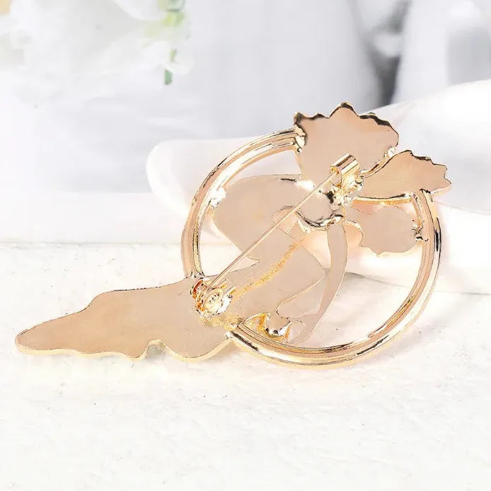 Elegant Pearl Crystal Angel Girl Brooch Colorful Pin Jewelry for Women
