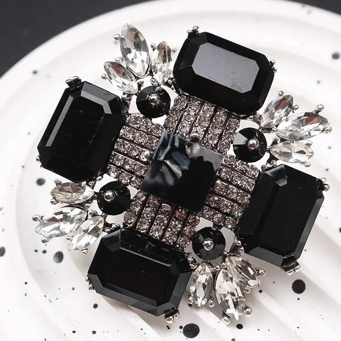 Elegant Classic Cross Flower Brooch Pin Jewelry Gift for Men Women
