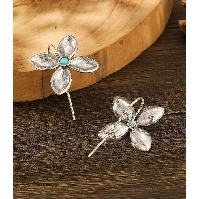 Vintage Petal Design Bohemian Zinc Alloy Earrings for Women Daily Wear