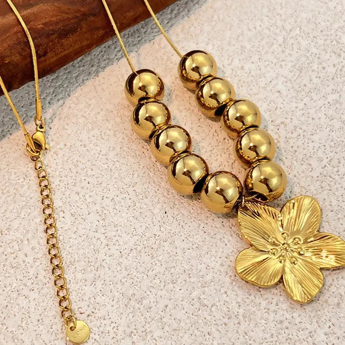 Stainless Steel Geometric Butterfly Pendant Necklace Punk Beaded Jewelry