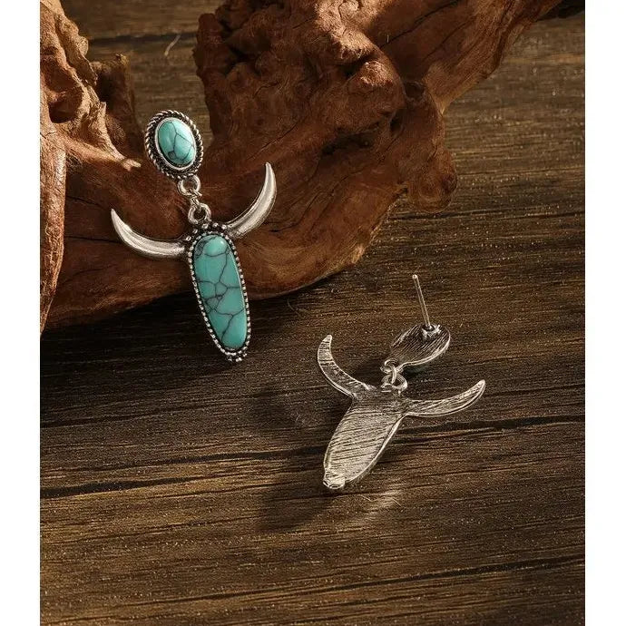 Vintage Turquoise Bohemian Drop Earrings Women Ethnic Zinc Alloy Jewelry Gift