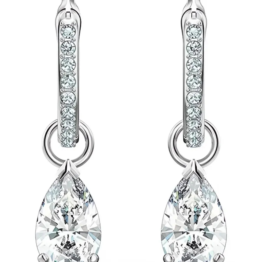 Geometric Crystal Cubic Zirconia Brass Dangle Earrings for Women