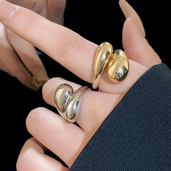 Adjustable Vintage Double Ball Cocktail Ring for Women Men Y2K Jewelry