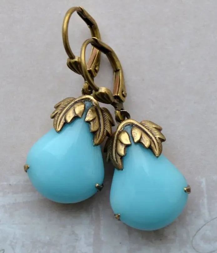 Geometric Double Color Round Resin Stone Dangle Earrings for Women Party Jewelry
