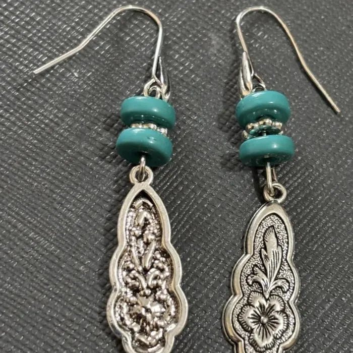 Vintage Bohemian Geometric Sapphire Drop Earrings Zinc Alloy Women's Jewelry