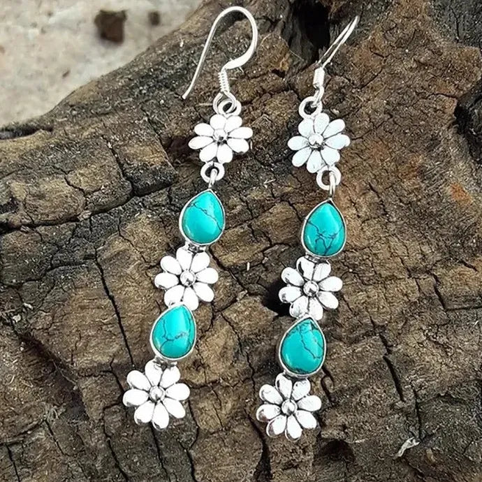 Cute Chrysanthemum Pendant Drop Earrings for Women Zinc Alloy Fashion Jewelry