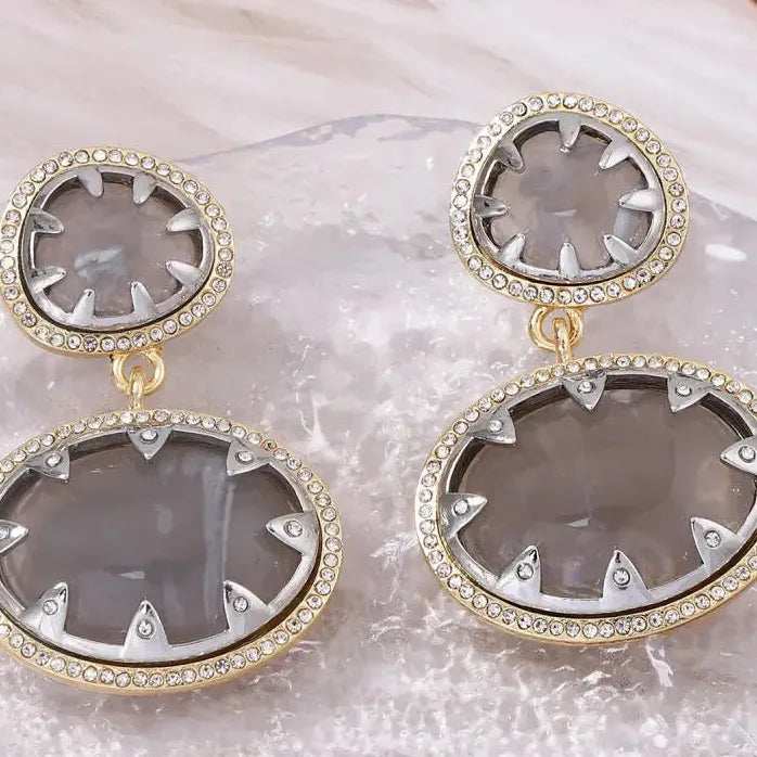 Vintage Geometric Double-Layer Round Drop Earrings for Women Stylish Jewelry