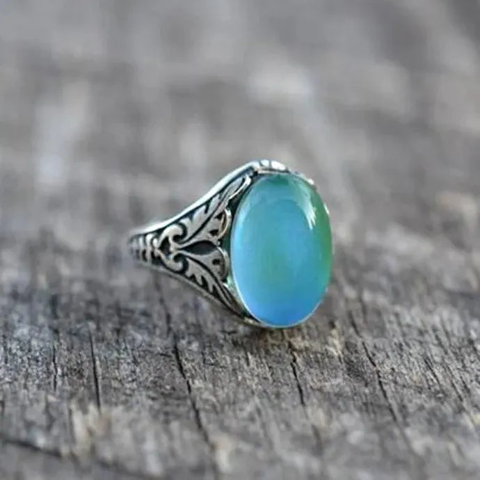 Temperature Sensing Color Changing Ring Zinc Alloy Resin Unisex Engagement Ring