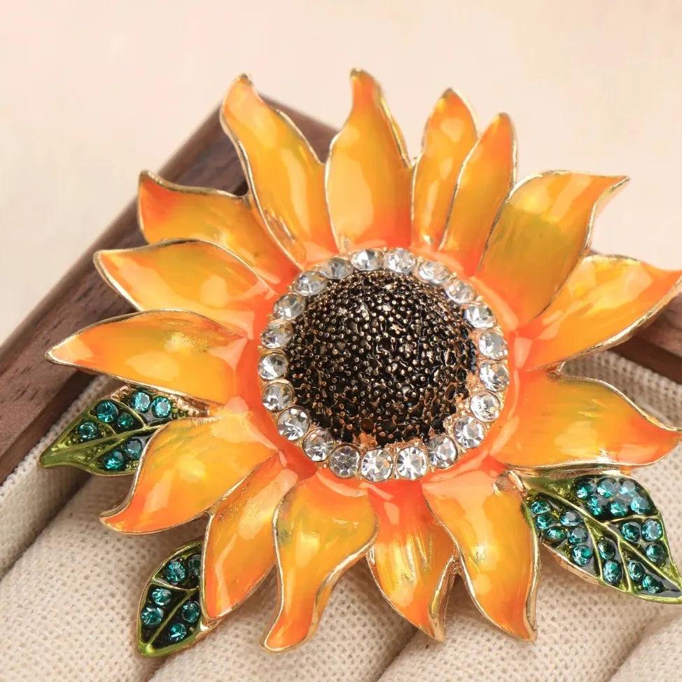 Sunflower Brooch Pin Jewelry Gift for Men and Women Classic Style