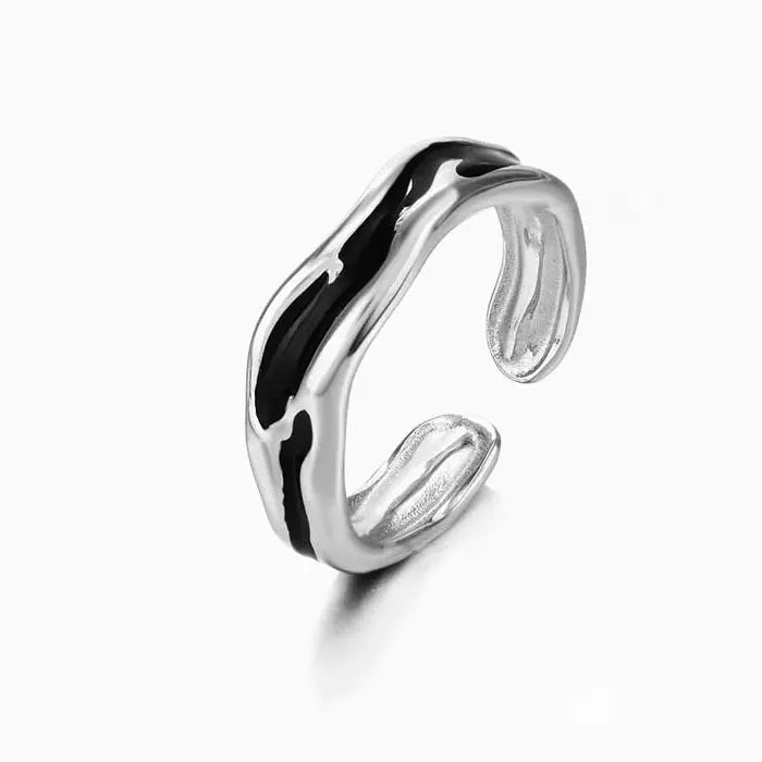 Adjustable Geometric Titanium Steel Ring for Women Wedding Gift Jewelry Accessory