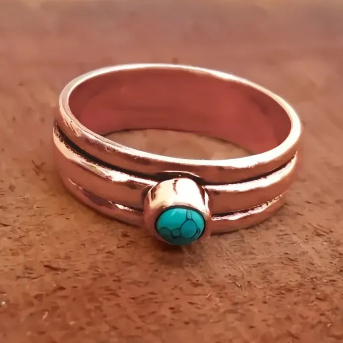 Bohemian Geometric Imitation Turquoise Women’s Zinc Alloy Party Ring Jewelry