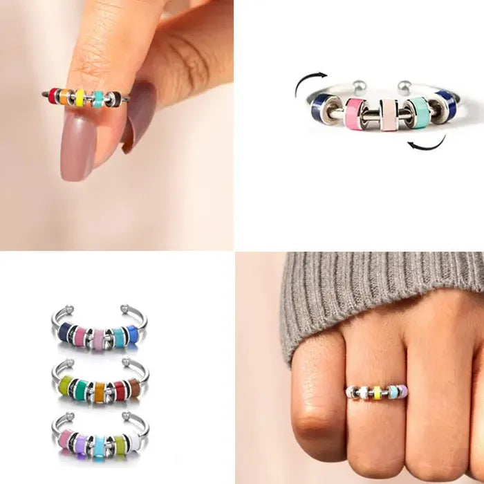 Adjustable Stainless Steel Spiral Fidget Ring Anxiety Relief Stress Jewelry